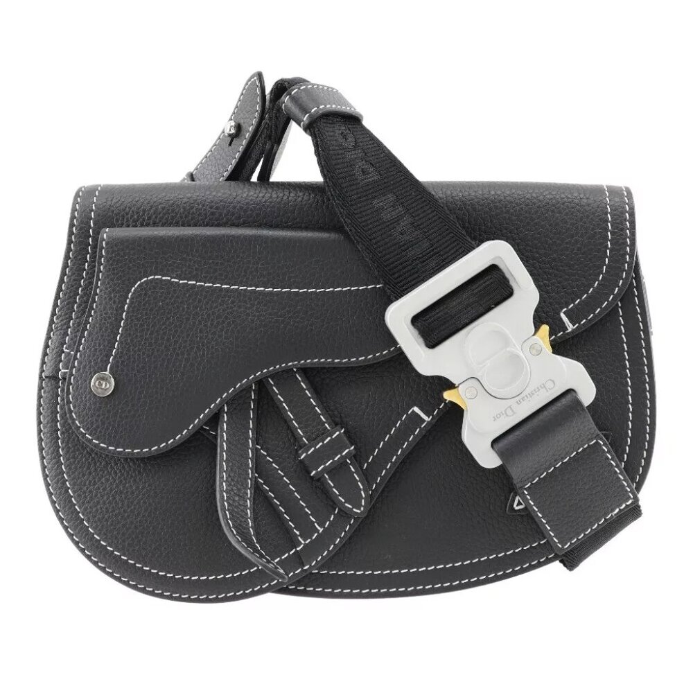 Dior saddle body bag black Calfskin mens